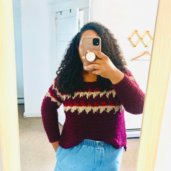 FREE Free People Fuzzy Fair Isle Pull Over Sweater - Picture 3 of 5